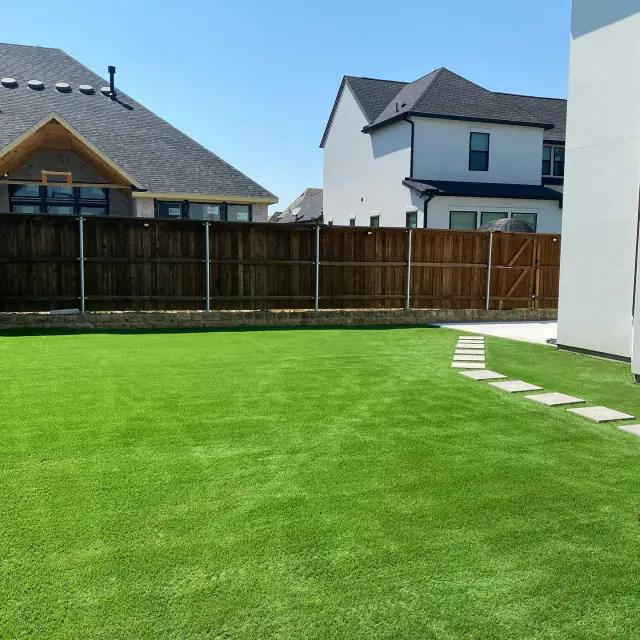 Artificial Turf Backyard Stepping Stones Frisco Tx V2